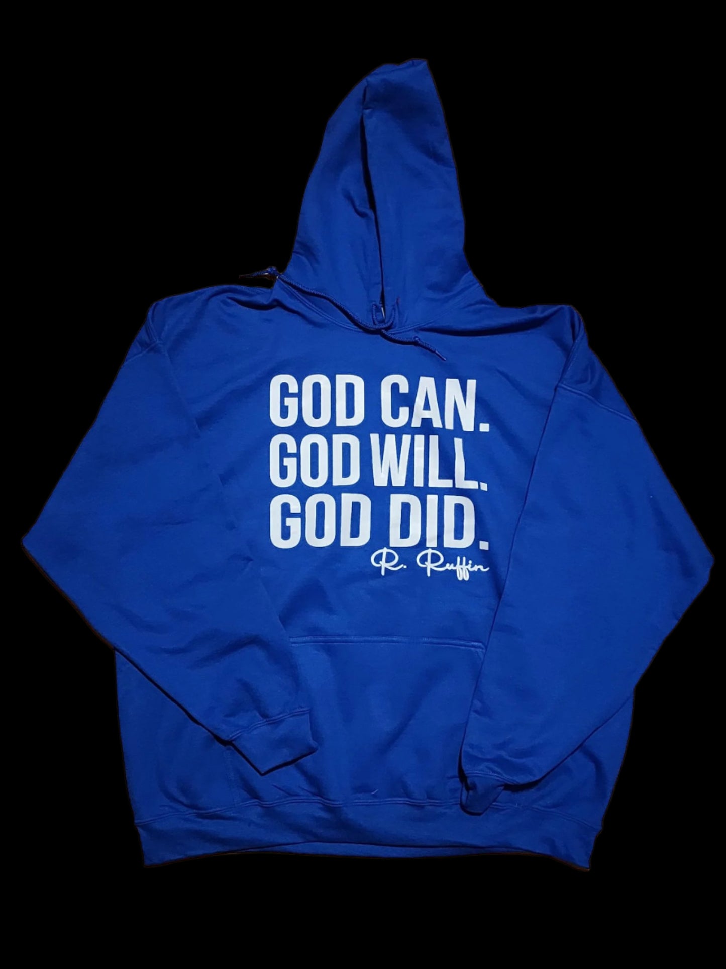 Cotton God Can Hoodie (Blue/White)