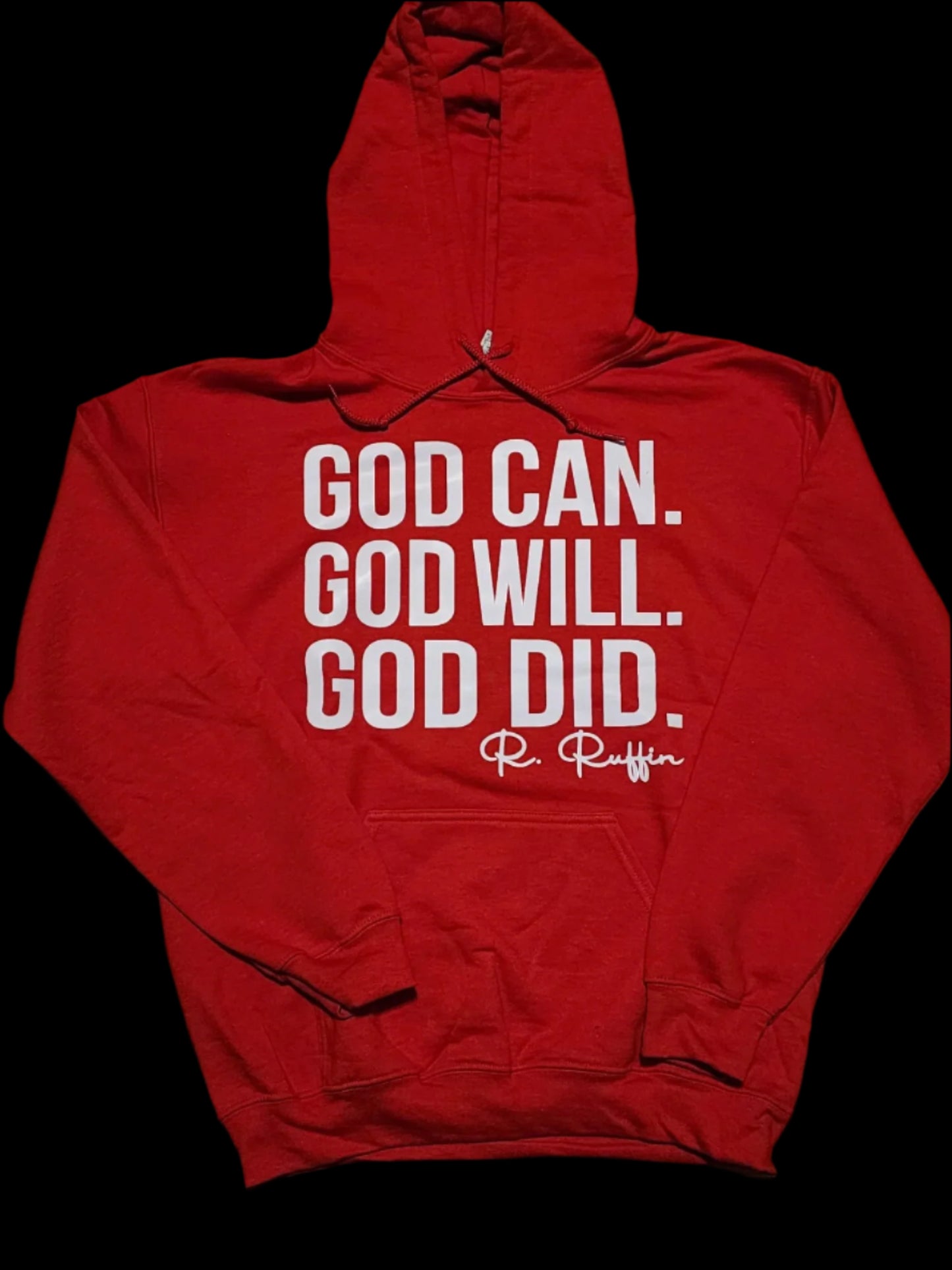 Gildan Cotton God Can Hoodie (Red/White)