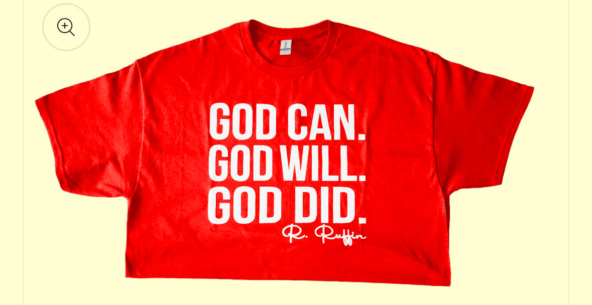 Red Gildan Cotton God Can T-Shirt